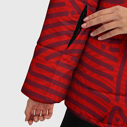 Куртка зимняя женская AC Milan отпечатки, цвет: 3D-красный — фото 2