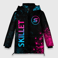 Куртка зимняя женская Skillet - neon gradient: надпись, символ, цвет: 3D-черный