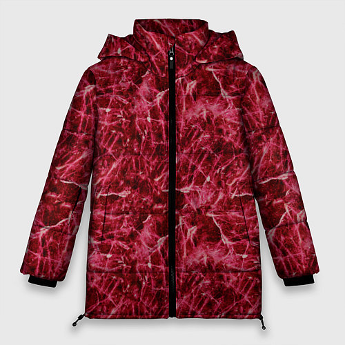 Женская зимняя куртка Красный лёд - текстура / 3D-Красный – фото 1