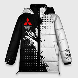 Куртка зимняя женская Mitsubishi - черно-белая абстракция, цвет: 3D-светло-серый