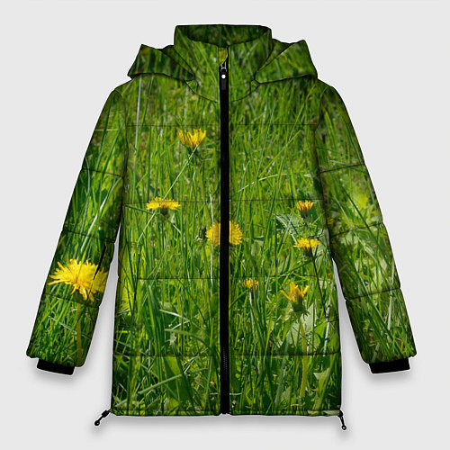Женская зимняя куртка Солнечные одуванчики / 3D-Светло-серый – фото 1