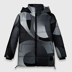 Куртка зимняя женская Спирали абстракция, цвет: 3D-светло-серый