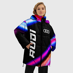 Куртка зимняя женская Audi speed lights, цвет: 3D-черный — фото 2