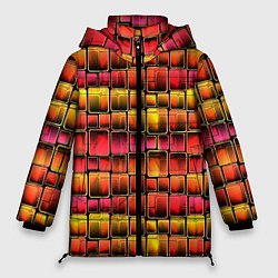 Куртка зимняя женская Неоновый геометрический узор, цвет: 3D-черный