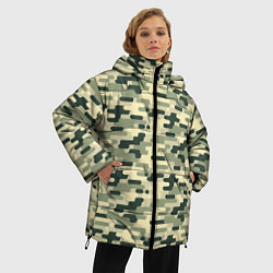 Куртка зимняя женская Камуфляж танковый мелкий, цвет: 3D-черный — фото 2