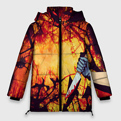 Куртка зимняя женская В ночь на Хэллоуин, цвет: 3D-красный
