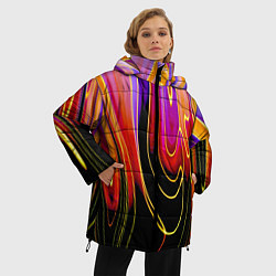 Куртка зимняя женская Абстракция сияние, цвет: 3D-светло-серый — фото 2