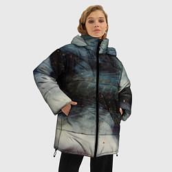 Куртка зимняя женская Туман и тьма в абстракции, цвет: 3D-светло-серый — фото 2
