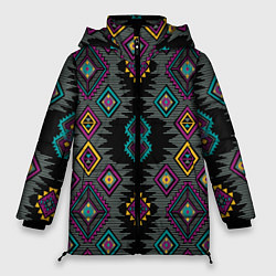 Куртка зимняя женская Орнамент ацтеков - текстура, цвет: 3D-светло-серый