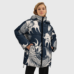 Куртка зимняя женская Japan carp, цвет: 3D-красный — фото 2