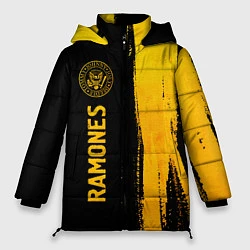 Куртка зимняя женская Ramones - gold gradient: по-вертикали, цвет: 3D-черный