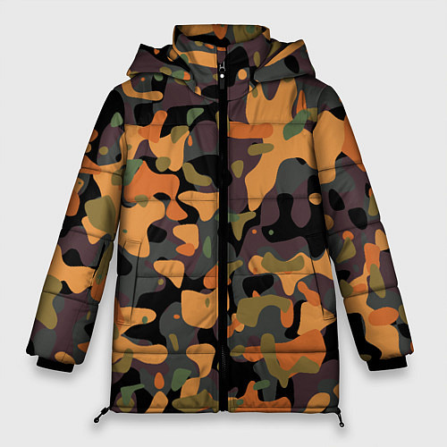 Женская зимняя куртка Камуфляж осенний лес / 3D-Красный – фото 1