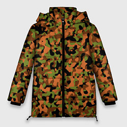 Куртка зимняя женская Камуфляж осенний лес мелкий, цвет: 3D-черный