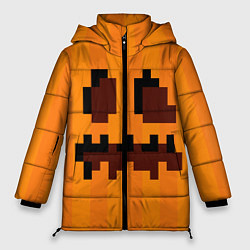Куртка зимняя женская Тыква - Майнкрафт - Хеллоуин, цвет: 3D-черный