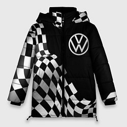 Куртка зимняя женская Volkswagen racing flag, цвет: 3D-черный