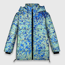 Куртка зимняя женская Текстура абстракция лёд синий, цвет: 3D-черный