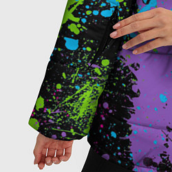 Куртка зимняя женская Для граффити - абстрактные брызги, цвет: 3D-черный — фото 2