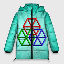Женская зимняя куртка Невозможная геометрия - оптическая иллюзия