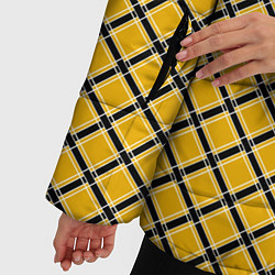 Куртка зимняя женская Черно-желтый клетчатый узор, цвет: 3D-светло-серый — фото 2
