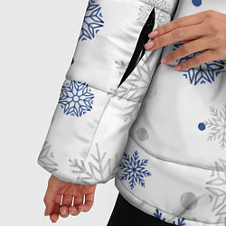 Куртка зимняя женская Новогодние Снежинки - Белый, цвет: 3D-светло-серый — фото 2