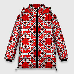 Куртка зимняя женская Белорусская вышивка - орнамент, цвет: 3D-светло-серый