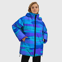 Куртка зимняя женская Абстракция милитари сине-голубой, цвет: 3D-светло-серый — фото 2