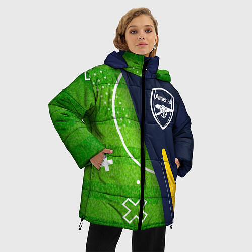 Женская зимняя куртка Arsenal football field / 3D-Черный – фото 3
