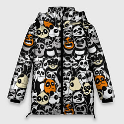 Куртка зимняя женская Злобные панды, цвет: 3D-черный