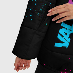Куртка зимняя женская Valorant - neon gradient: надпись, символ, цвет: 3D-черный — фото 2