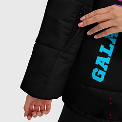 Куртка зимняя женская Galatasaray - neon gradient: надпись, символ, цвет: 3D-черный — фото 2