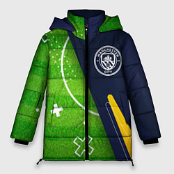 Куртка зимняя женская Manchester City football field, цвет: 3D-черный