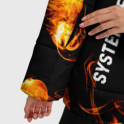 Куртка зимняя женская System of a Down и пылающий огонь, цвет: 3D-черный — фото 2