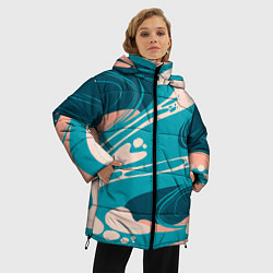 Куртка зимняя женская Абстрактные разводы - текстура, цвет: 3D-светло-серый — фото 2