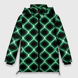 Куртка зимняя женская Зелёная неоновая сетка, цвет: 3D-красный