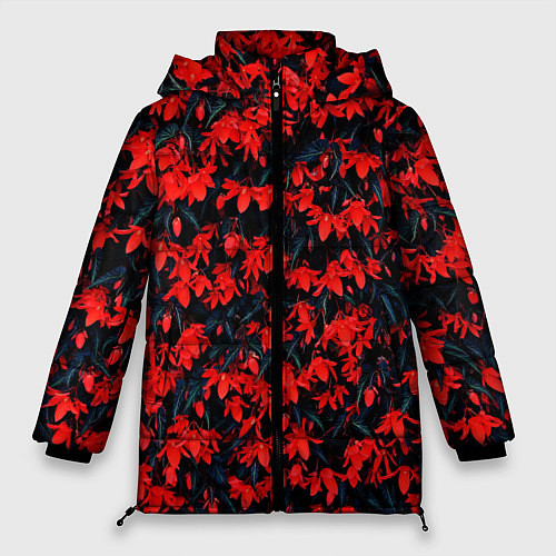 Женская зимняя куртка Красные бегонии / 3D-Красный – фото 1
