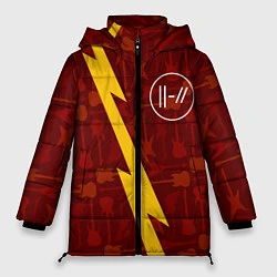 Куртка зимняя женская Twenty One Pilots гитары и молния, цвет: 3D-черный