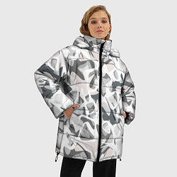 Куртка зимняя женская Абстрактный пятнистый узор Камуфляж зимний, цвет: 3D-красный — фото 2