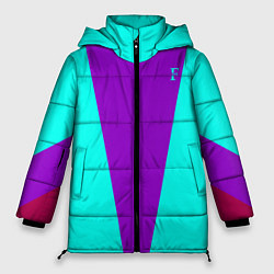 Куртка зимняя женская FIRM ярко-бирюзовая, цвет: 3D-светло-серый