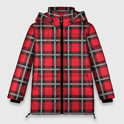Куртка зимняя женская Красная шотландская клетка, цвет: 3D-черный