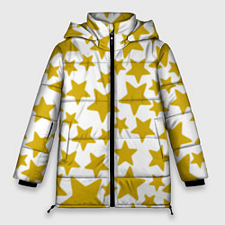 Куртка зимняя женская Жёлтые звезды, цвет: 3D-черный