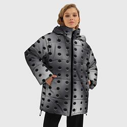 Куртка зимняя женская Текстура перфорированного металла, цвет: 3D-черный — фото 2
