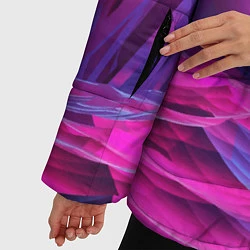 Куртка зимняя женская Круг и разноцветные кристаллы - vaporwave, цвет: 3D-светло-серый — фото 2