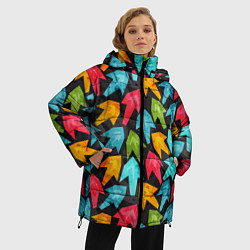 Куртка зимняя женская Разноцветные стрелы, цвет: 3D-красный — фото 2
