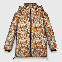 Куртка зимняя женская Шахматная битва, цвет: 3D-черный