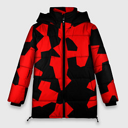 Куртка зимняя женская Черно-красный авторский арт, цвет: 3D-светло-серый