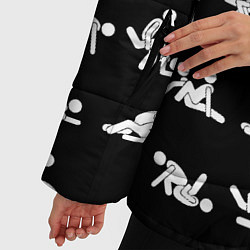 Куртка зимняя женская Камасутра - позы любви, цвет: 3D-черный — фото 2