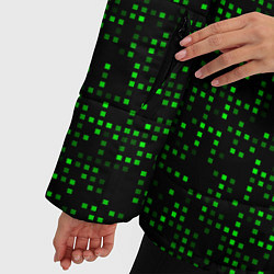 Куртка зимняя женская Minecraft green squares, цвет: 3D-светло-серый — фото 2