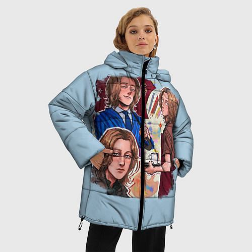 Женская зимняя куртка Замыслы Ксавье как смысл жизни / 3D-Черный – фото 3