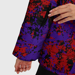 Куртка зимняя женская Синие и красные пятна, цвет: 3D-красный — фото 2