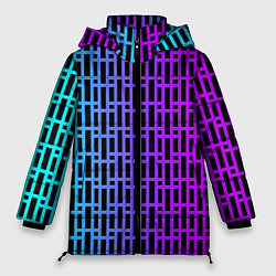 Куртка зимняя женская Неоновая клетка, цвет: 3D-красный